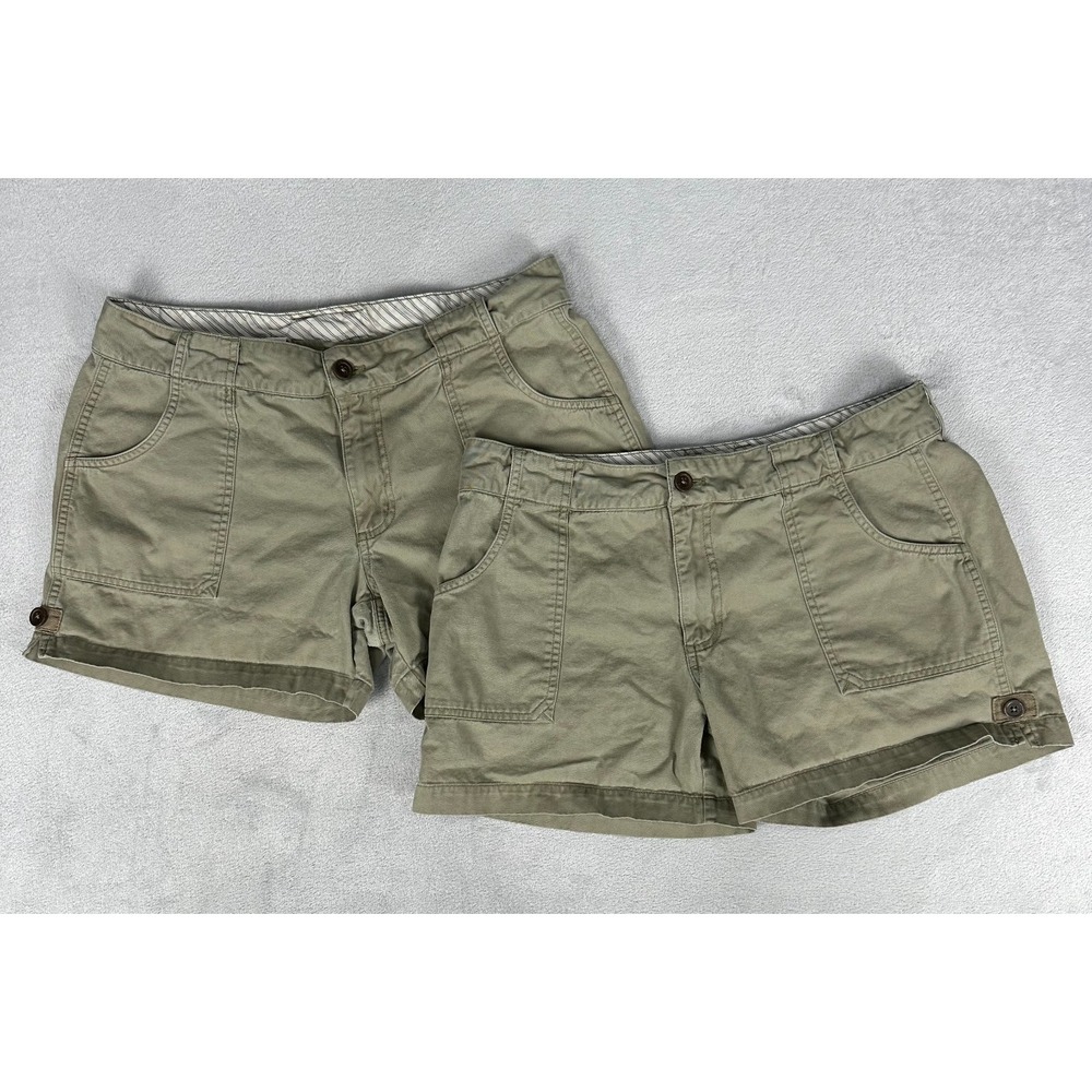 Lot of 2 Carhartt Hiking Shorts Women's 12 Olive Carpenter Roll Up Original Fit